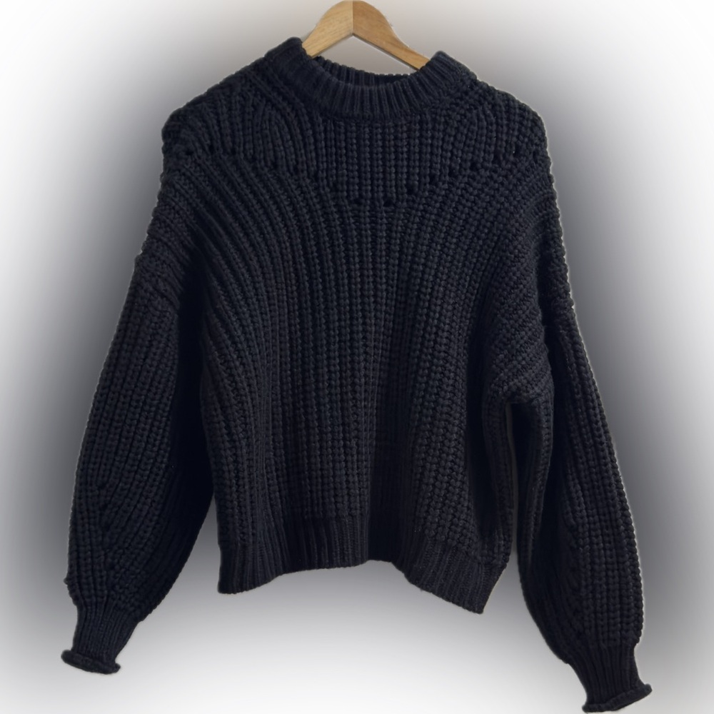 Elodie Women’s Black Long Sleeve Mock Neck Knit Sweater Size Small